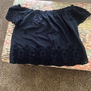 Hollister off the shoulder Eyelet Blouse